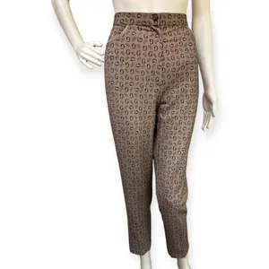 Designer G Brown Patterned Women's Pants Size L thumbnail 5