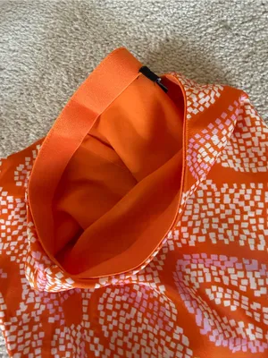 1.STATE Orange Pink Paisley Print Satin Midi Skirt Lined‎ Size 12 thumbnail 8