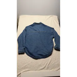 Denim Obsessed Project Rebel Blue Oversized Denim Shirt Shacket Womens Medium thumbnail 2