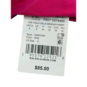 Lauren Ralph Lauren V Wire Bandeau Bikini Top Size 6‎ Hot Pink Swimwear NEW thumbnail 6