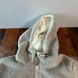 Gerry Womens Sherpa Fleece Hooded Full Zip Jacket Oatmeal Beige BG9225 Large thumbnail 11