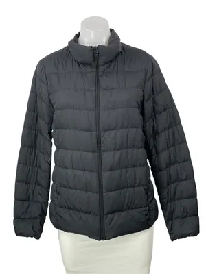 Uniqlo Black Long Sleeves Quilted Ultra Light Down Puffer Coat Jacket Size M thumbnail 1