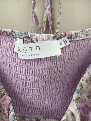 ASTR The Label Shayla Dress in Lilac and Blue Multi Midi Dress thumbnail 3