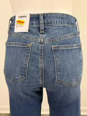 Sonoma Mid-Rise Straight Leg Blue Jeans thumbnail 10