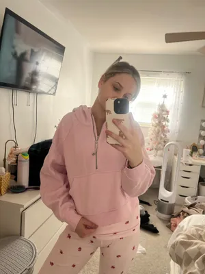 Lululemon Pink Scuba Oversized Half-Zip thumbnail 3