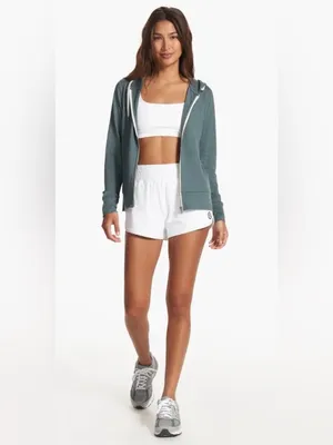 Vuori NWOT Halo Performance Hoodie Heather Blue Green Full-Zip sweatshirt XS thumbnail 2