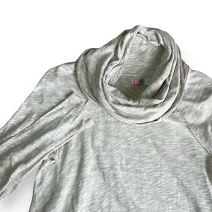 Free People Beach Cowl Neck Pullover Womens XS/S Oatmeal Space‎ Dye Cotton OB482393 thumbnail 2