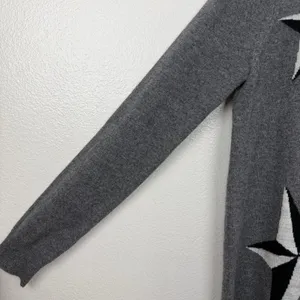 Sofiacashmere Sweater Womens Medium Gray Star Print Cashmere Blend Pullover thumbnail 3