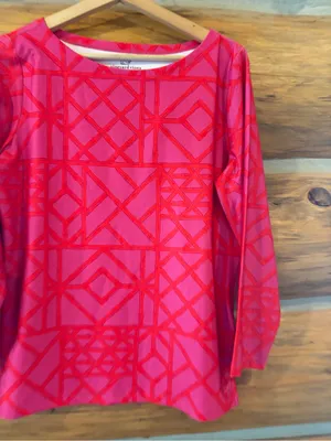 Vineyard Vines Sankaty Bamboo Sun Protection Hot Pink Long Sleeve Medium 50 UPF thumbnail 3