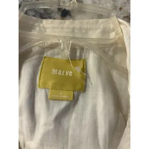 Anthropologie Maeve 4 Ivory Eyelet Fit Flare Dress Button Casual Beach Preppy thumbnail 8