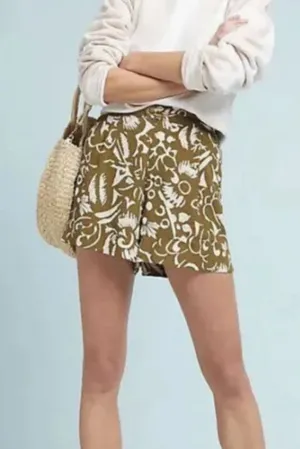Anthropologie Ett :twa Woman’s Shorts Clearwater Green Print Size XS thumbnail 1