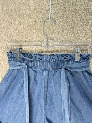 Imperfect‎ 100% cotton xs shorts American Eagle denim front tie belted pockets thumbnail 3