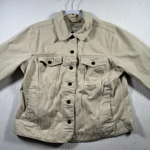 L.L.Bean Women’s Petite XL Jacket Khaki Brown Canvas Utility Field Coat thumbnail 2