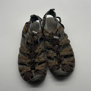 Keen Whisper Waterproof Sandals Brown Yellow Bungee Hiking Shoes Womens 8 thumbnail 4