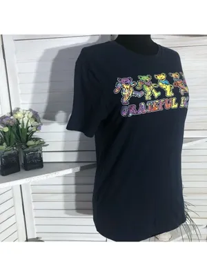 Grateful Dead dancing bears T-shirt music concert band grunge 70s nostalgia rock thumbnail 5