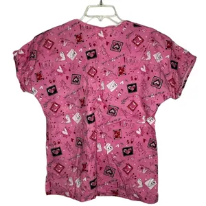 Valentine's Day Scrub Shirt Red Size L thumbnail 3