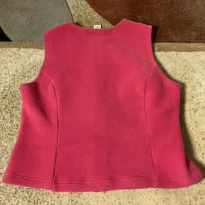 LL Bean Fleece Full Zip Vest Womens Granola Girl M Pink Gorpcore Layering thumbnail 6