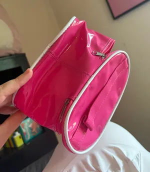 Pink Clear Vinyl Cosmetic Pouch - Women Bags thumbnail 1