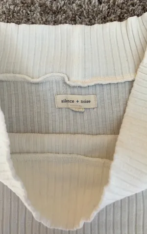 Silence + Noise White Ribbed Top thumbnail 4