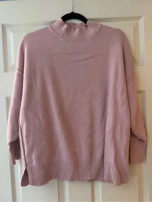 Zesica Relaxed Pink Mock Neck Sweater - Women's Cowl & Turtleneck thumbnail 1