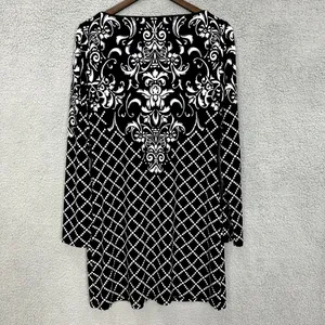 White House Black Market Shift Dress Womens‎ Medium Geometric Diamond Boho Artsy thumbnail 2