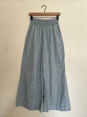 AMERICAN EAGLE Floral Cotton High Rise Wide Leg Pull On Pants thumbnail 4