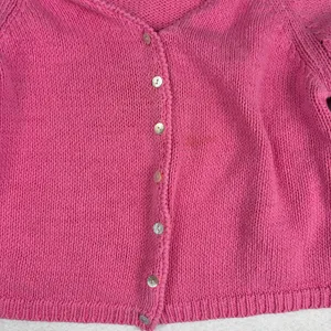 VTG Pierre Cardin Knit Cardigan Women's XL Pink Crop Linen Coquette Preppy Y2K thumbnail 9