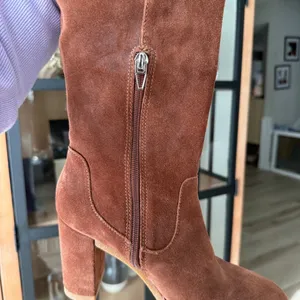 Dolce Vita knee high suede boots brandy leather heel sarie western riding thumbnail 5