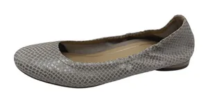 Vionic Alexa Ballet Flats Women 6.5 Gray Leather Lizard Print Orthotic Comfort thumbnail 1