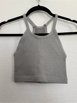 Free People Movement Happiness Runs Crop Tank in Gray XS thumbnail 2