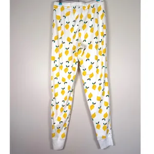 Hanna Andersson Womens Lemon Print‎ Organic Cotton Pajama Jogger Pants Small thumbnail 4
