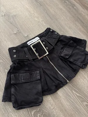 Bershka Black Cargo Belt Mini Skirt (XS) thumbnail 3