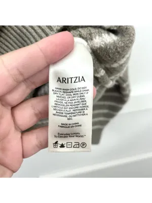 Aritzia Wilfred Maria Merino Wool Pullover Crewneck Striped Sweater Size M thumbnail 4