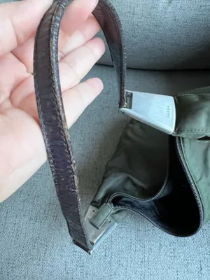 Prada Vintage Nylon Leather Shoulder Bag green thumbnail 14