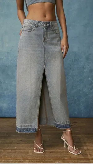 BDG Mandi Denim Maxi Skirt Sz XS NWOT thumbnail 1