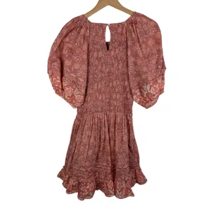 NEW Cleobella Mina Mini Dress Camala Floral Large Pink Smocked Organic Cotton‎ thumbnail 4