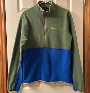 Marmot Rocklin 1/2 Zip Fleece Pullover Size Medium Foliage Dark Azure thumbnail 1