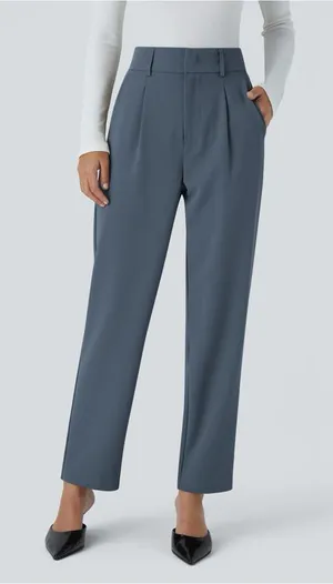 Halara Flex High Waisted Pocket Solid Work Tapered Pants thumbnail 1