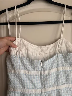 FOR LOVE and LEMONS georgia midi dress in blue gingham thumbnail 11