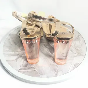 Call It Spring Gold Ankle Strap Block Heel Sandals Size 6 With Box thumbnail 3