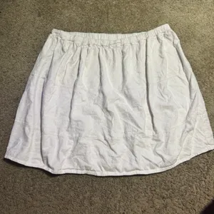 Catherines Womens White Seersucker Tiered Midi Skirt Plus Size‎ 2X Elastic Waist thumbnail 2