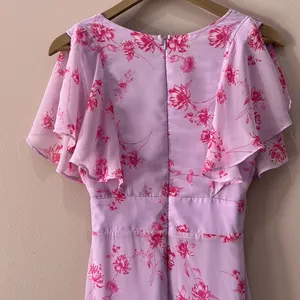 Lulu’s Dearly Loved Lavender Floral Print Flutter Sleeve Maxi Dress thumbnail 2