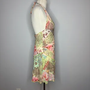 Shein - Backless Halter Neck Asymmetrical Hemline Sleeveless Print Dress thumbnail 2