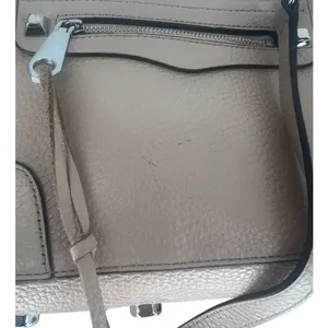 Rebecca Minkoff Regan Crossbody Bag Taupe Leather Zip Front‎ thumbnail 7
