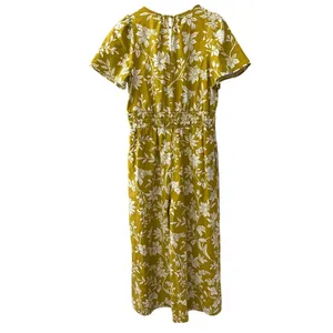 Anthropologie Somerset Wide Leg Jumpsuit in Chartreuse Pockets Size‎ Medium thumbnail 7