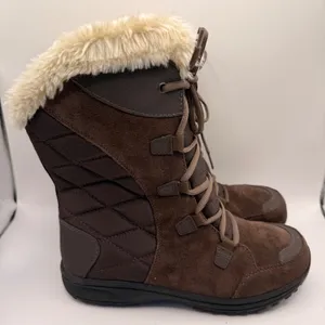 Columbia Omni-Heat 200g Brown Suede Faux Fur Winter Snow Boots Womens Size 9 thumbnail 1