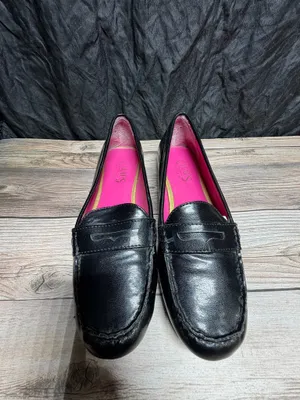 CHAPS Women’s Shoes Slip On Shoes Black Leather Round Toe Casual thumbnail 2