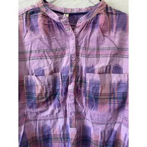 Anthropologie Pilcro Purple Short Sleeve Blouse Sz XS Boho thumbnail 3