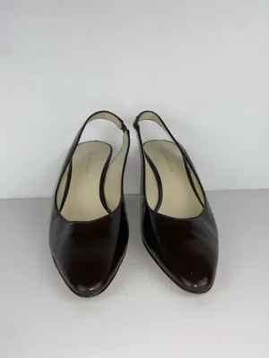 Brown Patent Slingback Heels Size 8.5 Anne Klein thumbnail 4