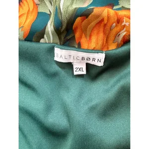Baltic Born Olivia Teal Green Floral Smocked V-Neck Maxi Dress Long Sleeve 2XL thumbnail 7